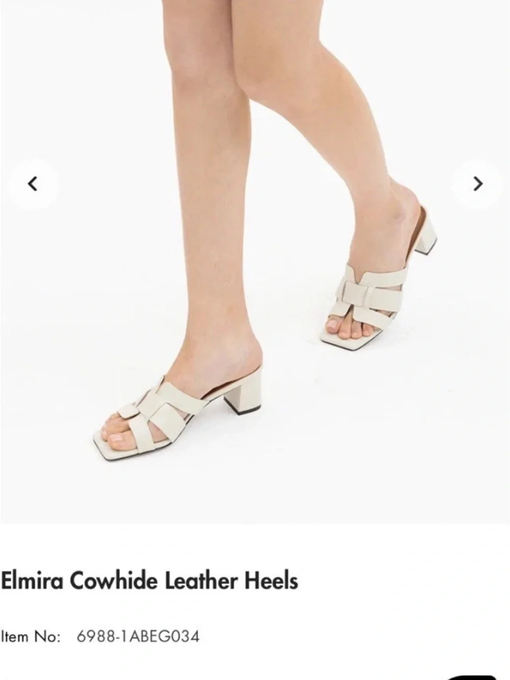 Ecru Leather Block Heel Sandal Size 10